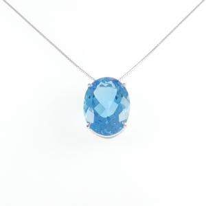K18WG ブルートパーズ ネックレス 11.00CT