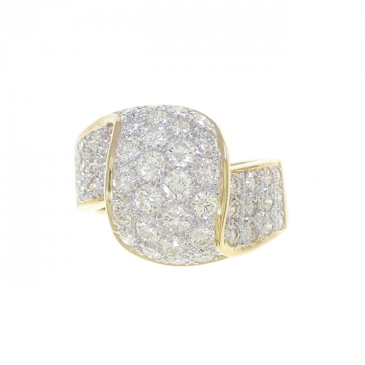 750YG/750WG 密镶钻石戒指，1.42克拉