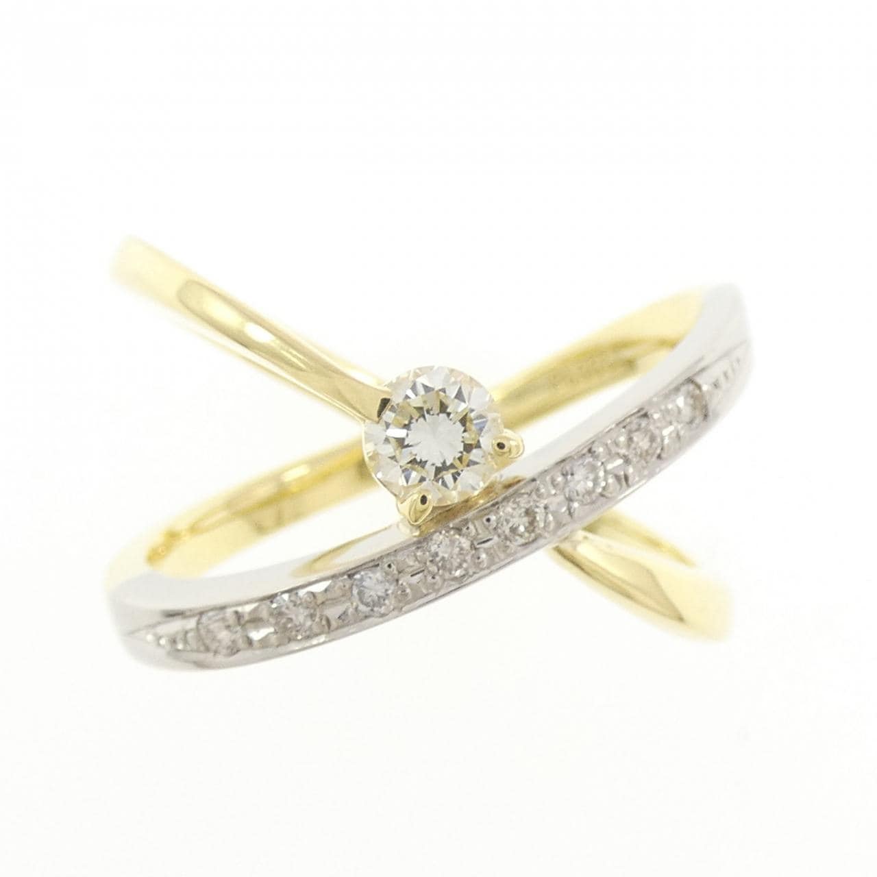 K18YG/PT900 ダイヤモンド リング 0.21CT