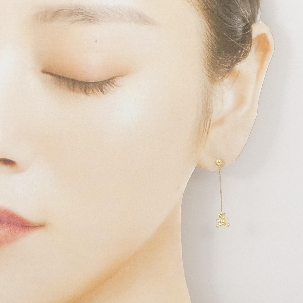 K18YG ベア ピアス