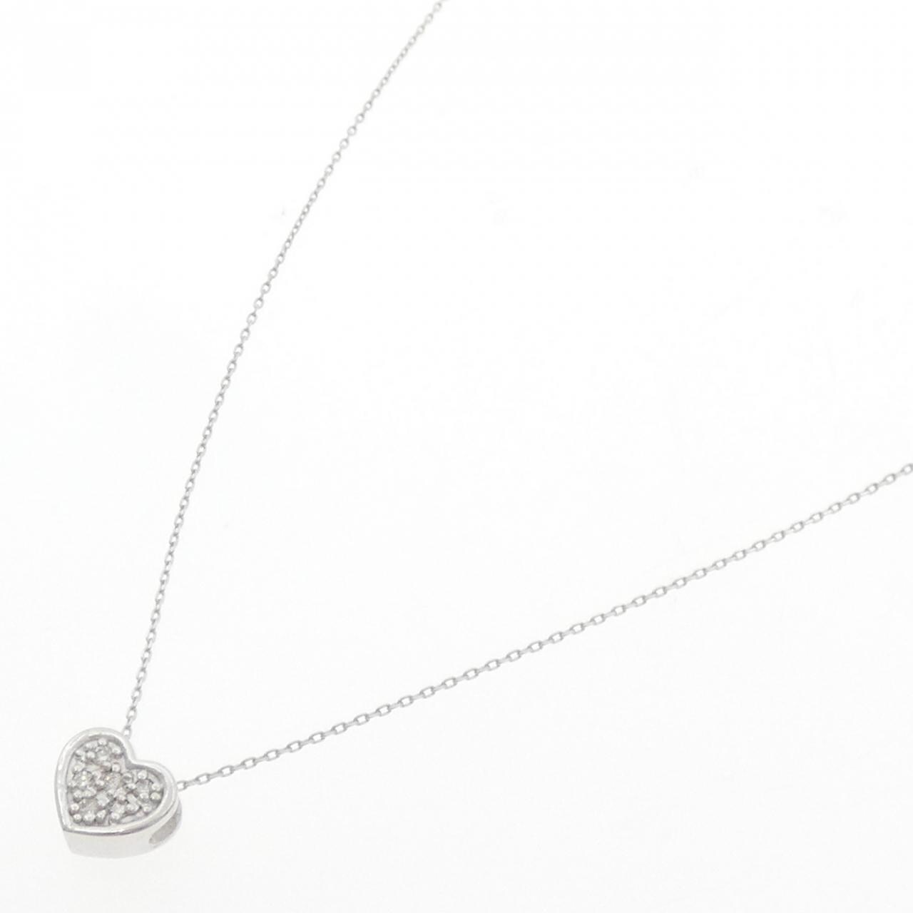 K18WG ハート ダイヤモンド ネックレス 0.06CT