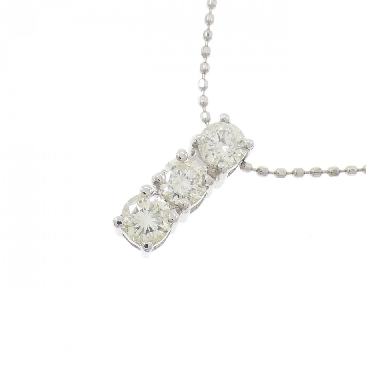PT900/PT850 スリーストーン ダイヤモンド ネックレス 0.50CT