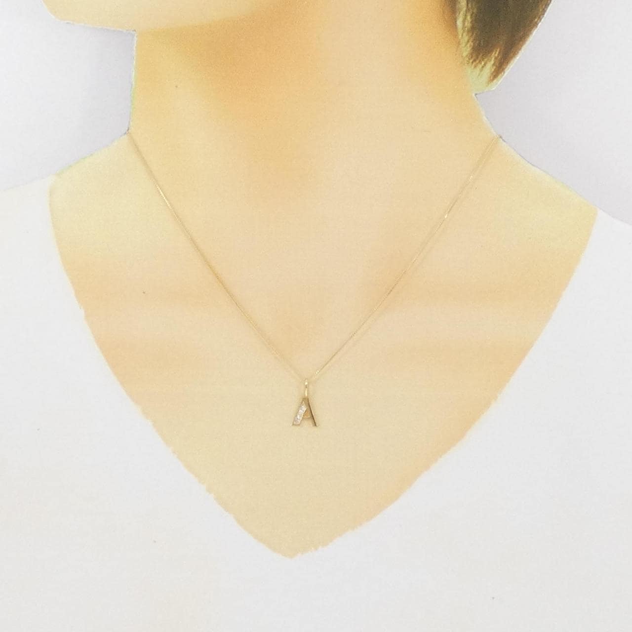 K18YG Initial A Diamond Necklace