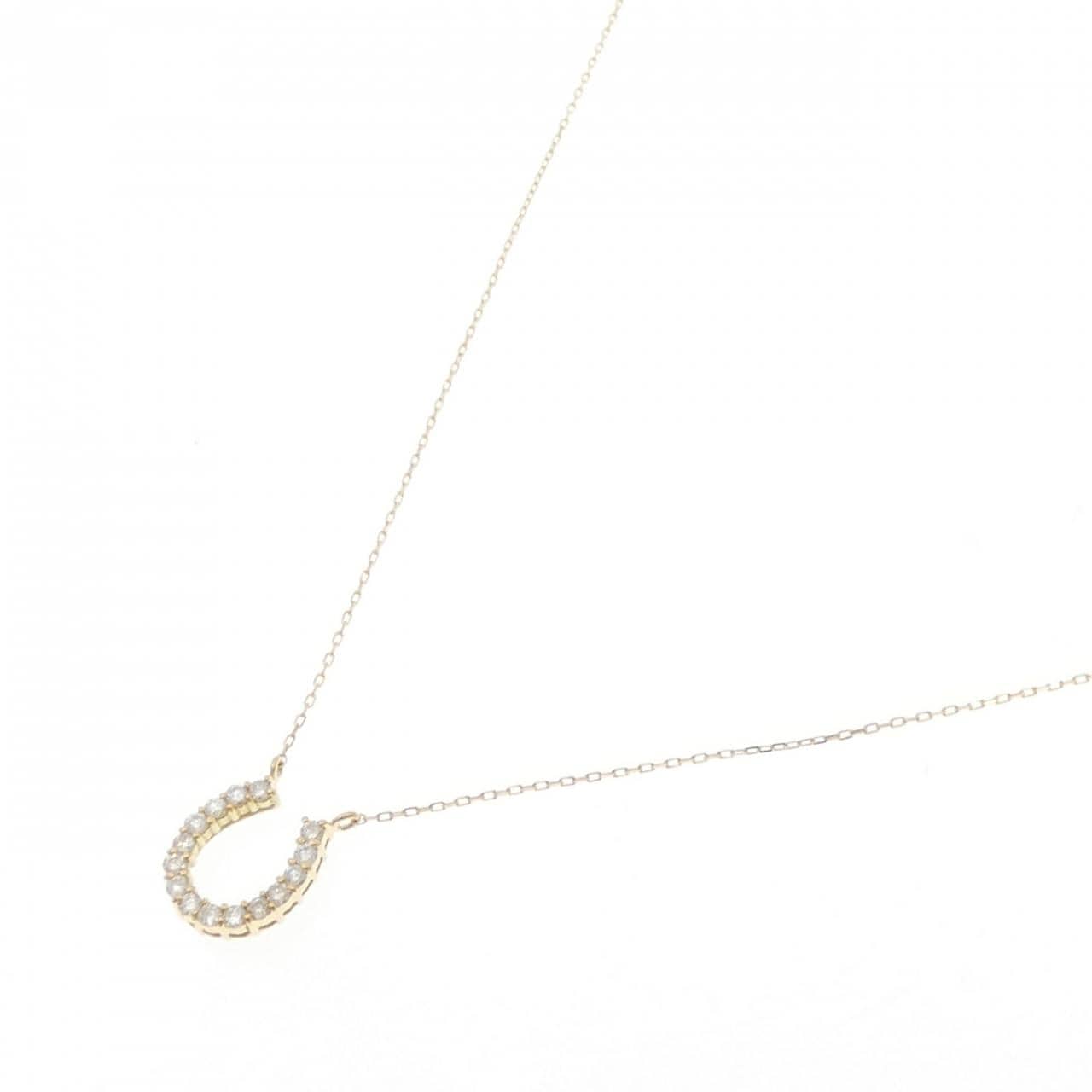 【新品】K18YG ホースシュー ダイヤモンド ネックレス 0.20CT