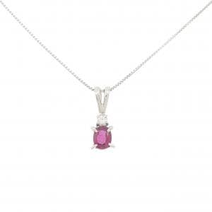 PT900/PT850 ルビー ネックレス 0.47CT