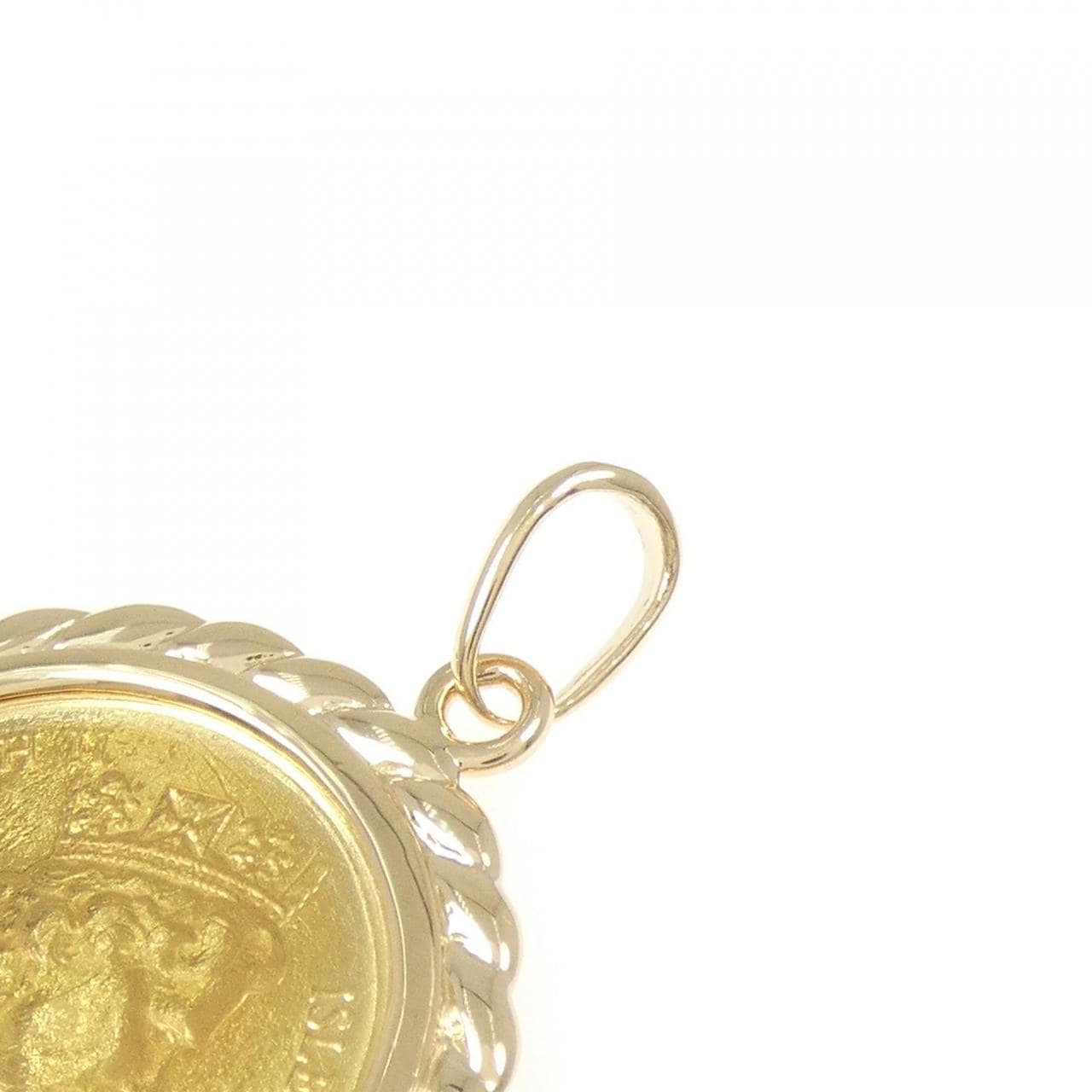 K18YG (框) 硬币吊坠