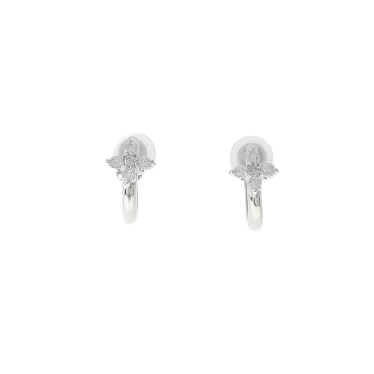 K14WG ダイヤモンド イヤリング 0.16CT