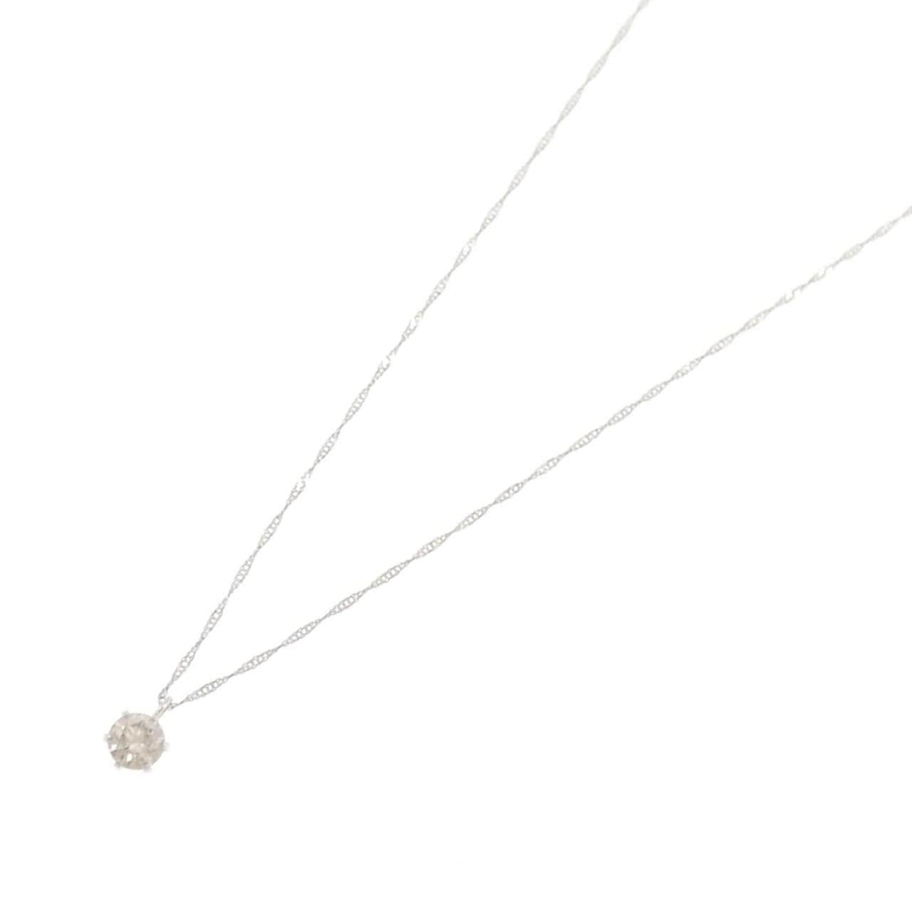 PT900/PT850 ソリティア ダイヤモンド ネックレス 0.40CT