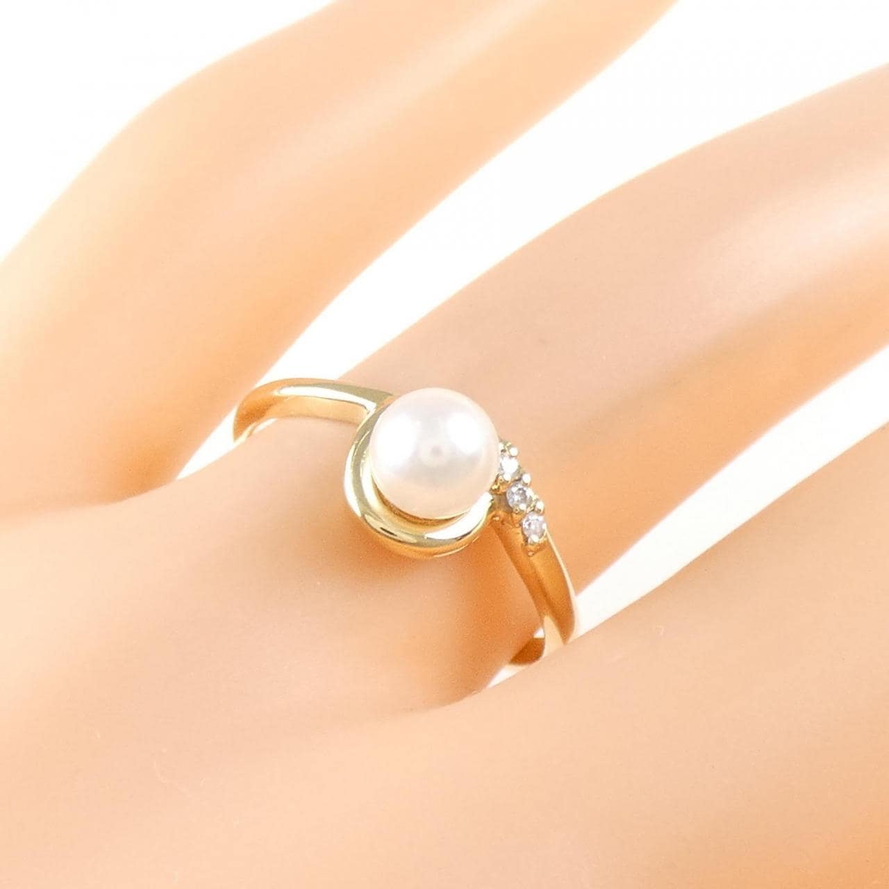 K18YG Akoya pearl ring 5.2mm