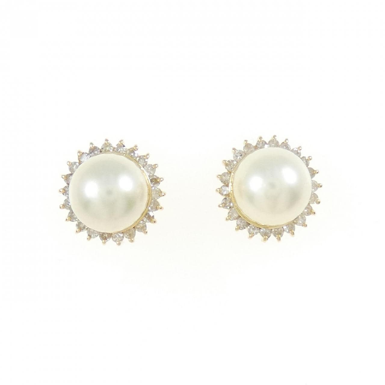 K18YG Akoya pearl earrings 7.6mm