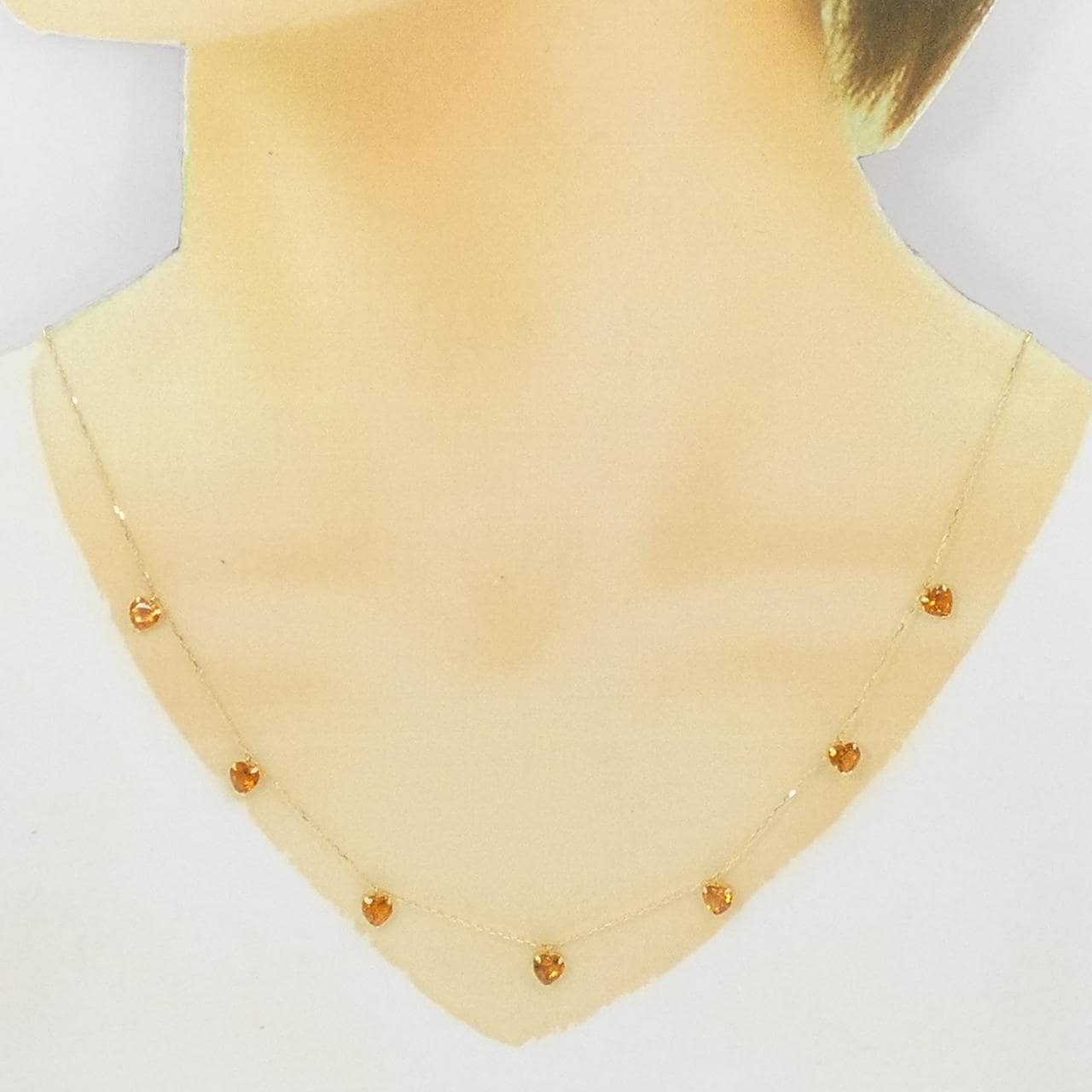 K18YG ハート シトリン ネックレス 3.0CT