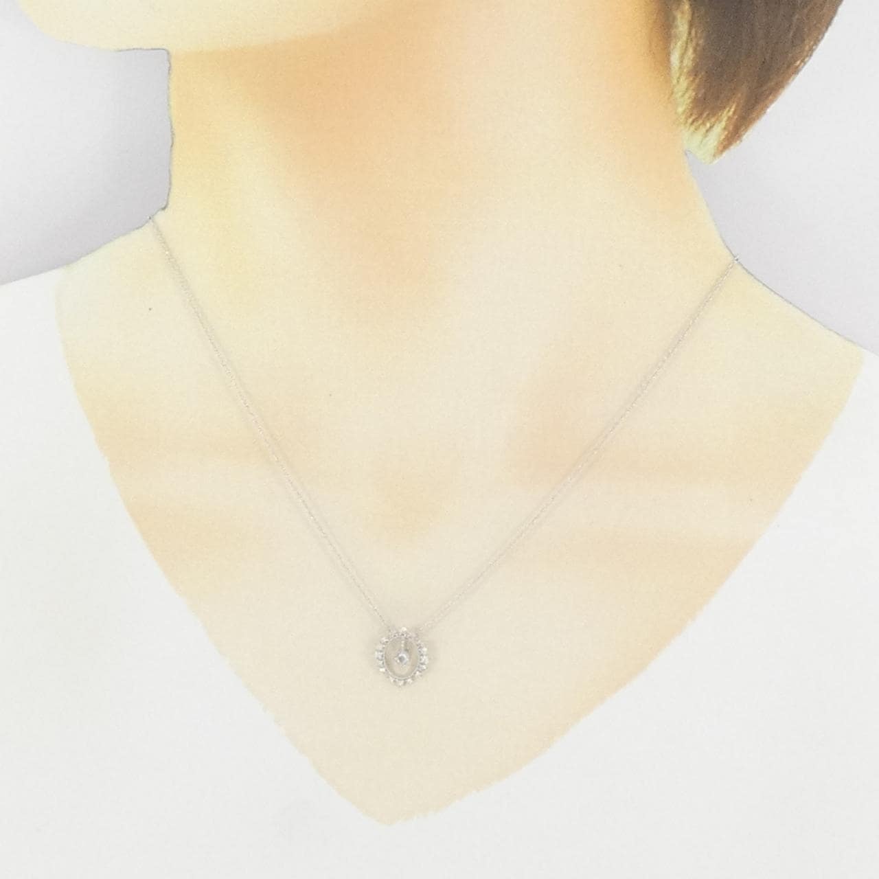 K18WG 2WAY ダイヤモンド ネックレス 0.04CT