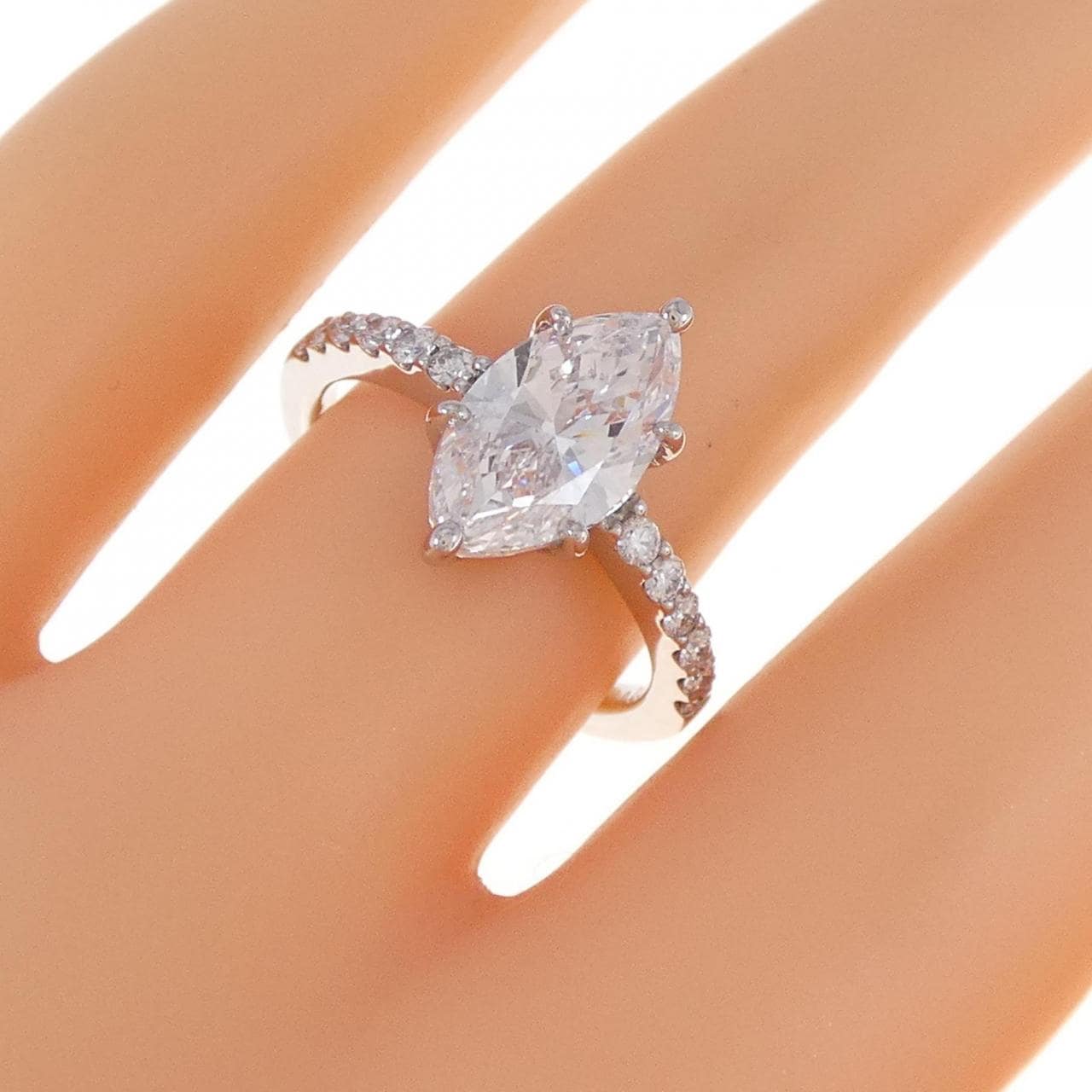 [再加工款] PT鑽石戒指 2.005CT D VS2 欖尖形切割