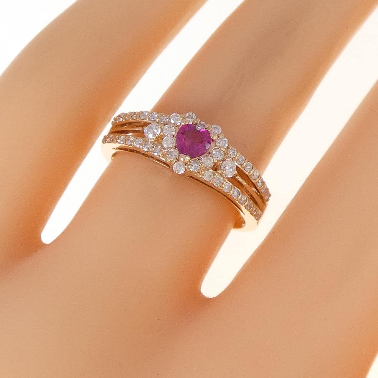 K18PG红宝石戒指0.24CT