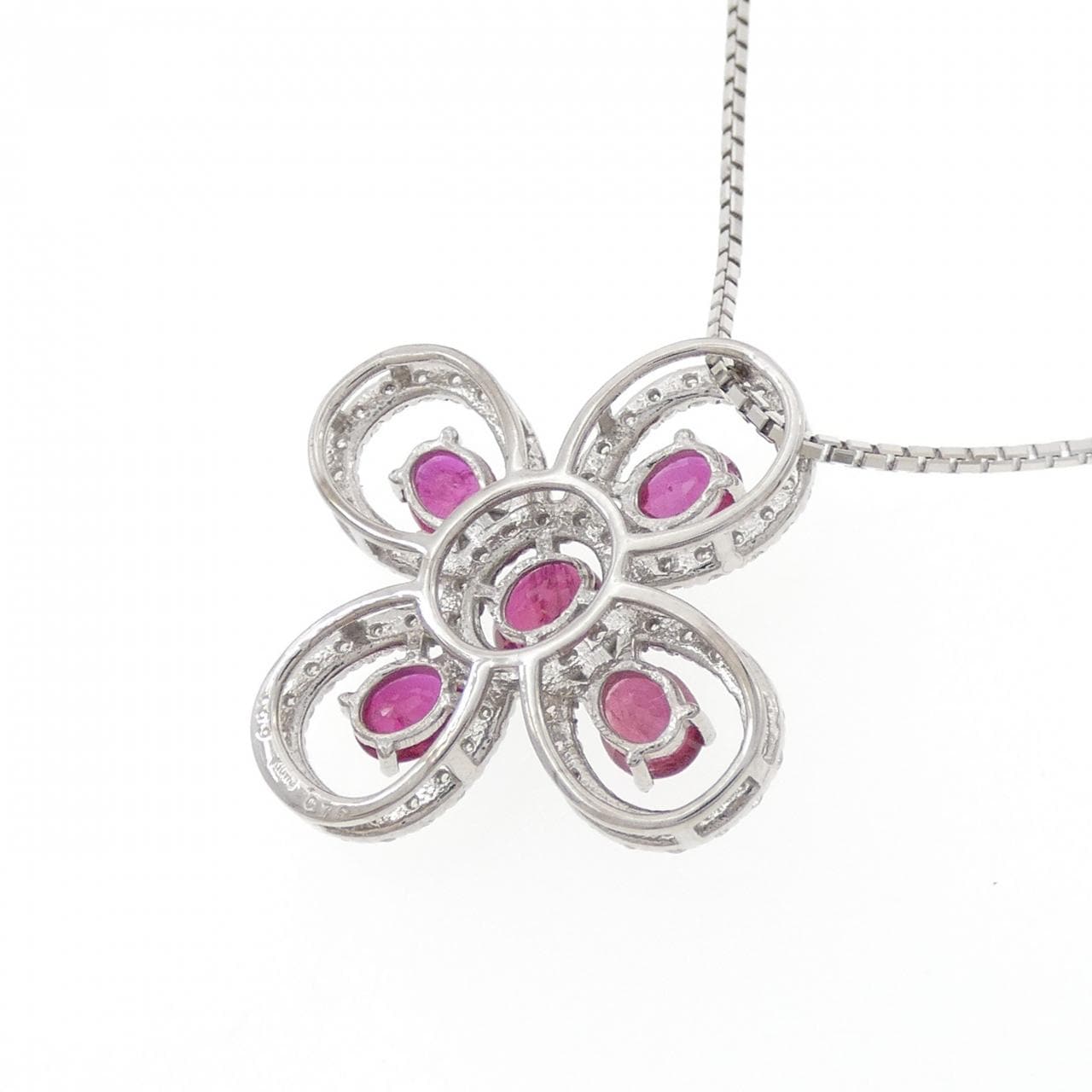 K18WG ルビー ネックレス 1.59CT