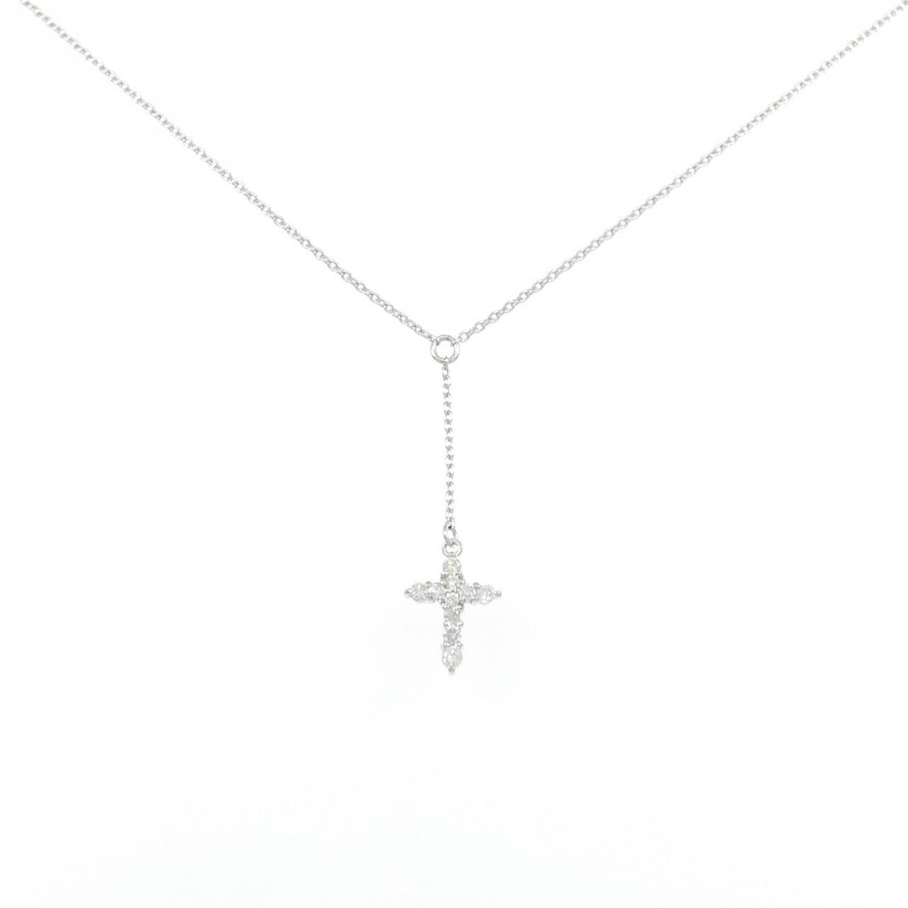 PT900/PT850 クロス ダイヤモンド ネックレス 0.16CT