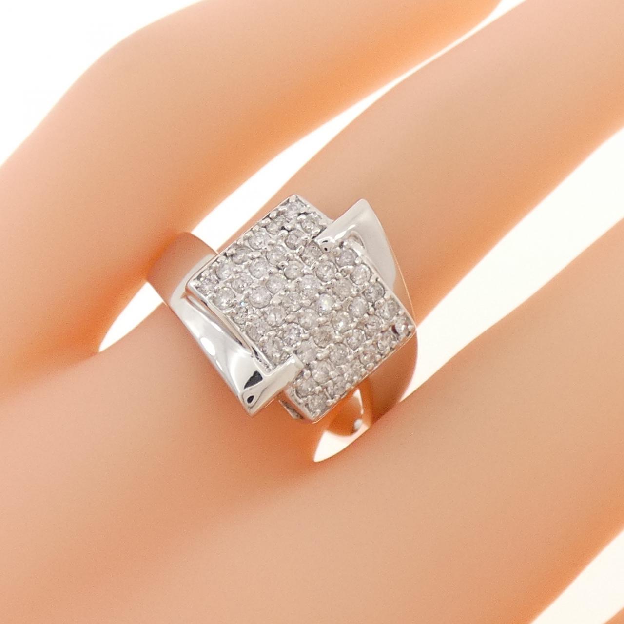 K14WG パヴェ ダイヤモンド リング 0.50CT