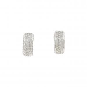 K18WG パヴェ ダイヤモンド ピアス/イヤリング 2.00CT