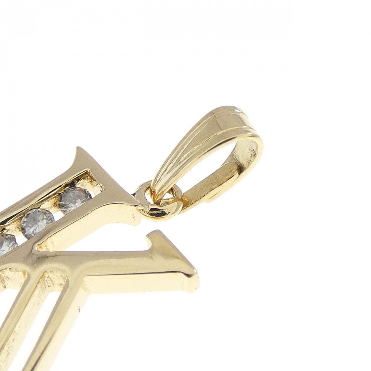K18YG イニシャルK ダイヤモンド ペンダント 0.06CT