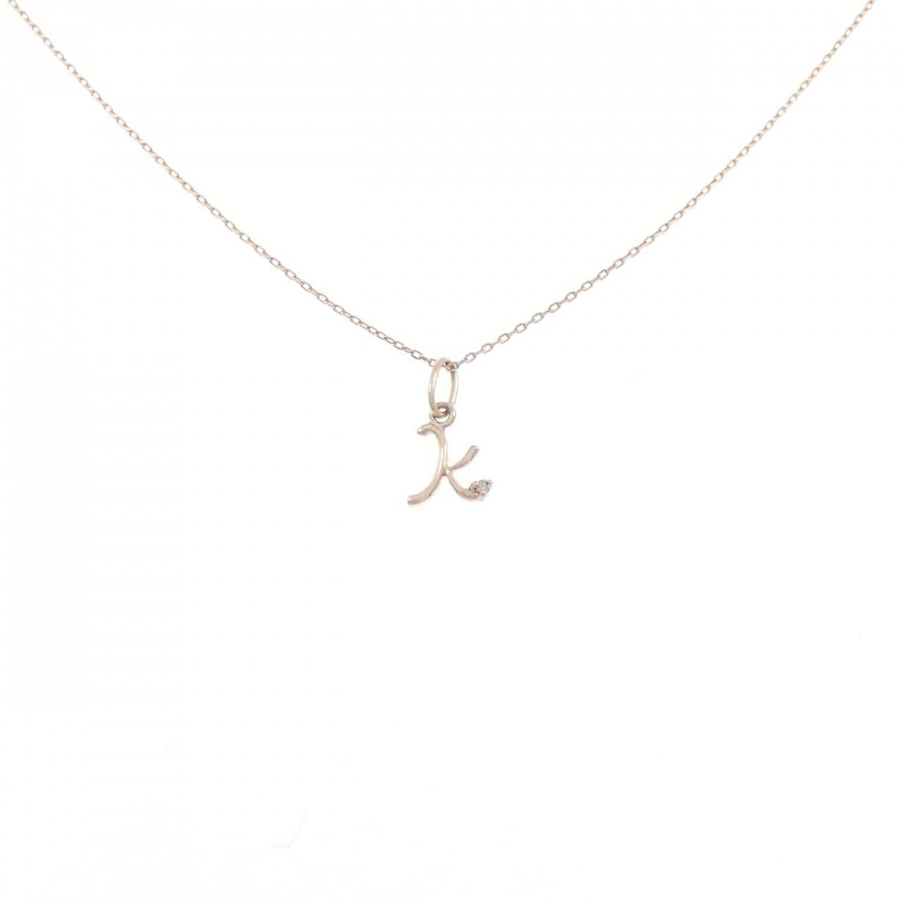 K10PG イニシャルK ダイヤモンド ネックレス