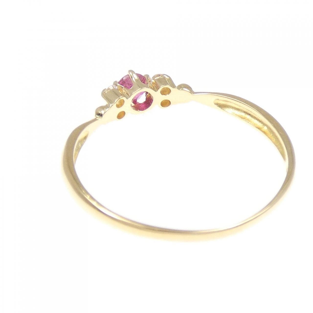 K18YG ルビー リング 0.14CT