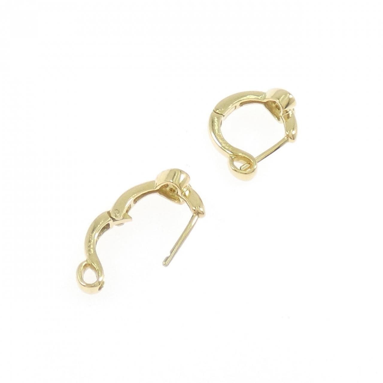 K18YG心形鑽石耳環，0.08克拉