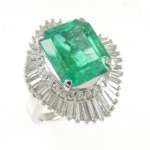 PT900 エメラルド リング 4.46CT コロンビア産