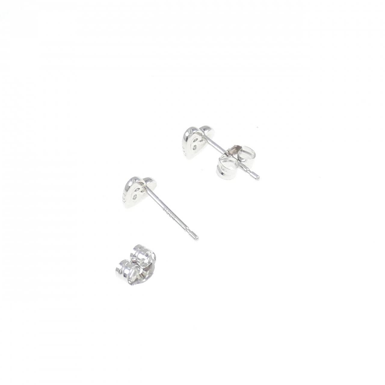 K14WG Heart Diamond Earrings 0.06CT