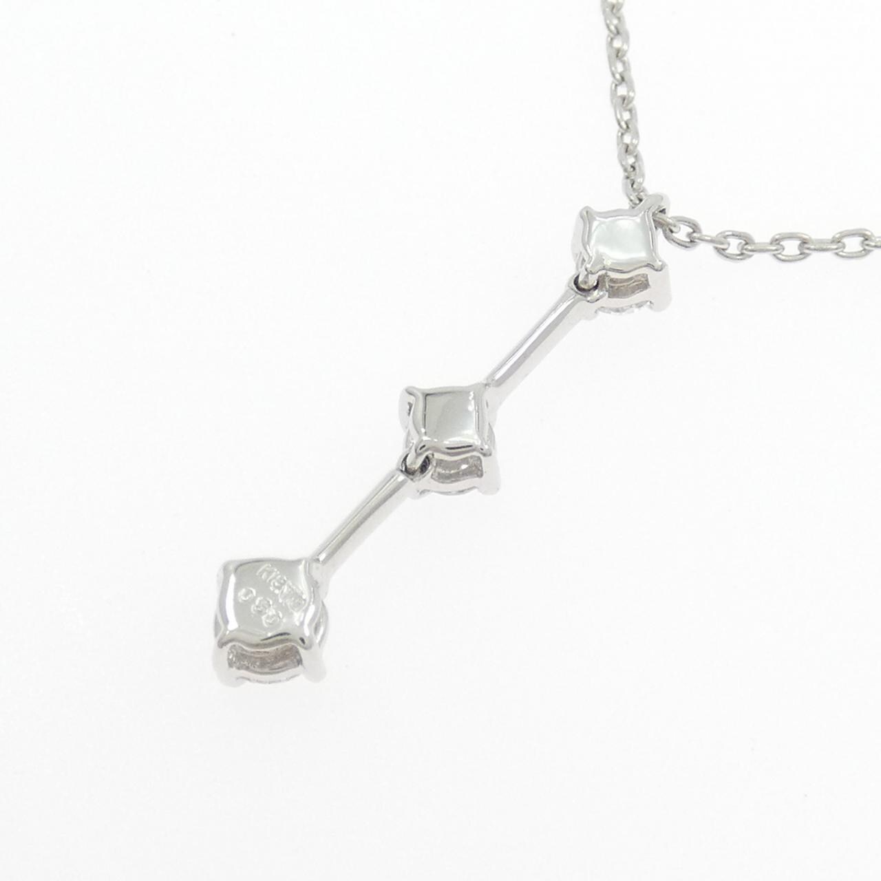 K18WG 三石钻石项链 0.50CT