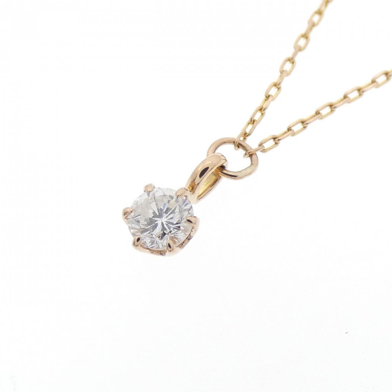 K18PG ソリティア ダイヤモンド ネックレス 0.10CT