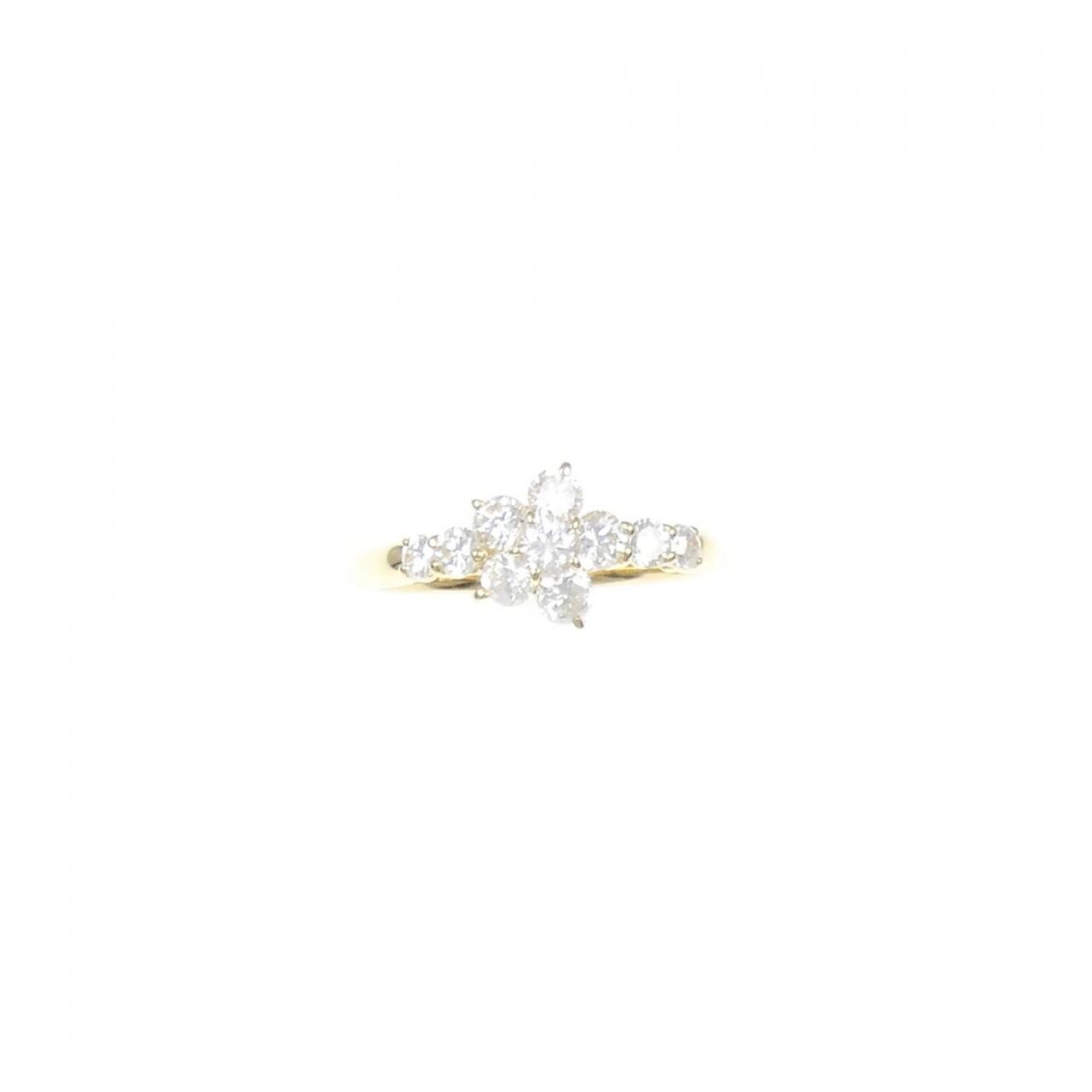 K18YG フラワー ダイヤモンド リング 0.79CT