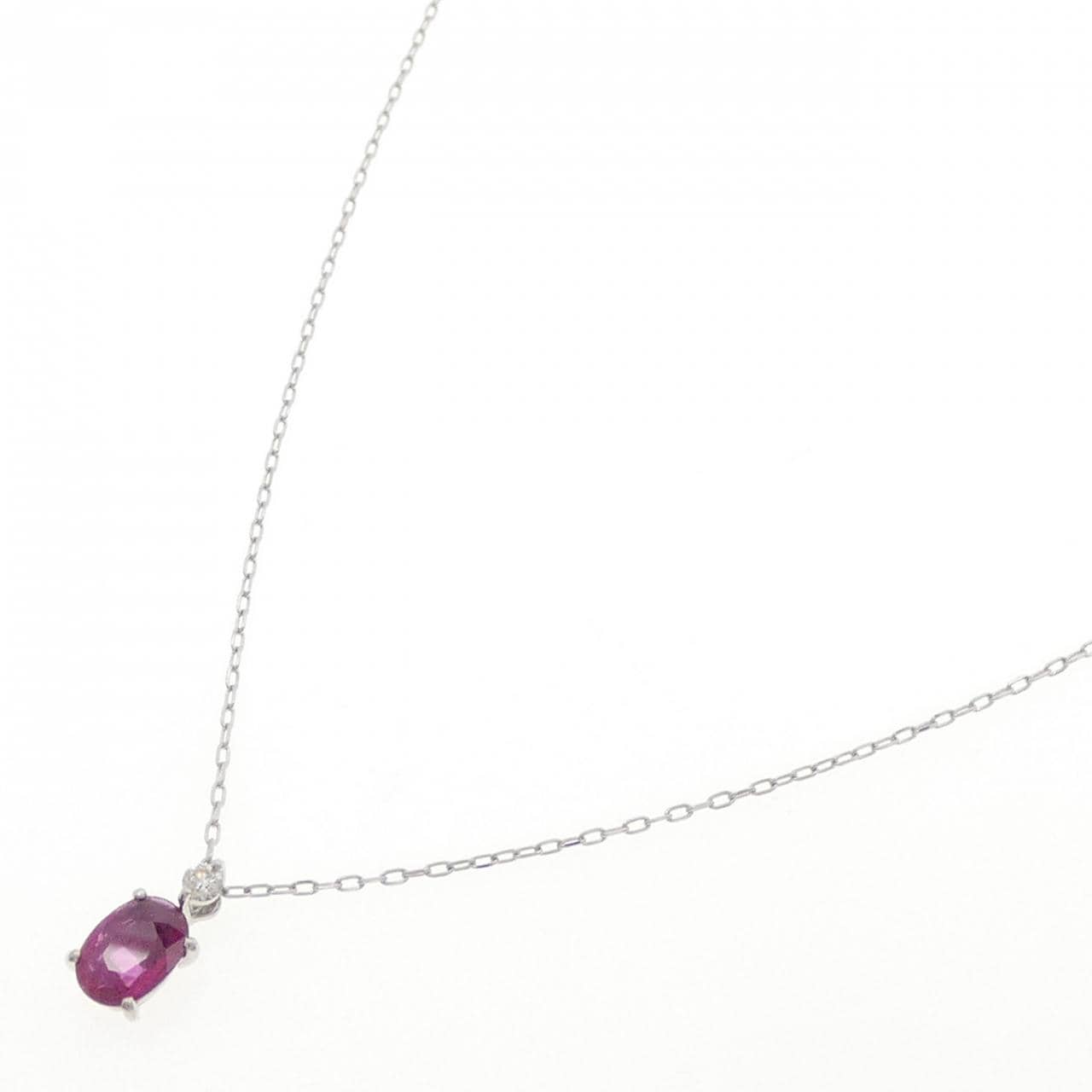 PT900/PT850 ルビー ネックレス 0.76CT
