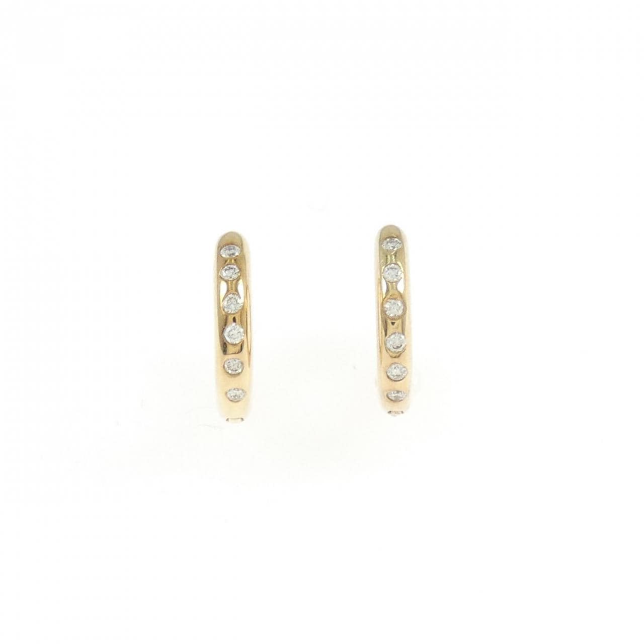 【新品】K18YG ダイヤモンド フープ ピアス 0.05CT