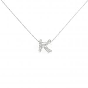 K18WG イニシャルK ダイヤモンド ネックレス 0.08CT