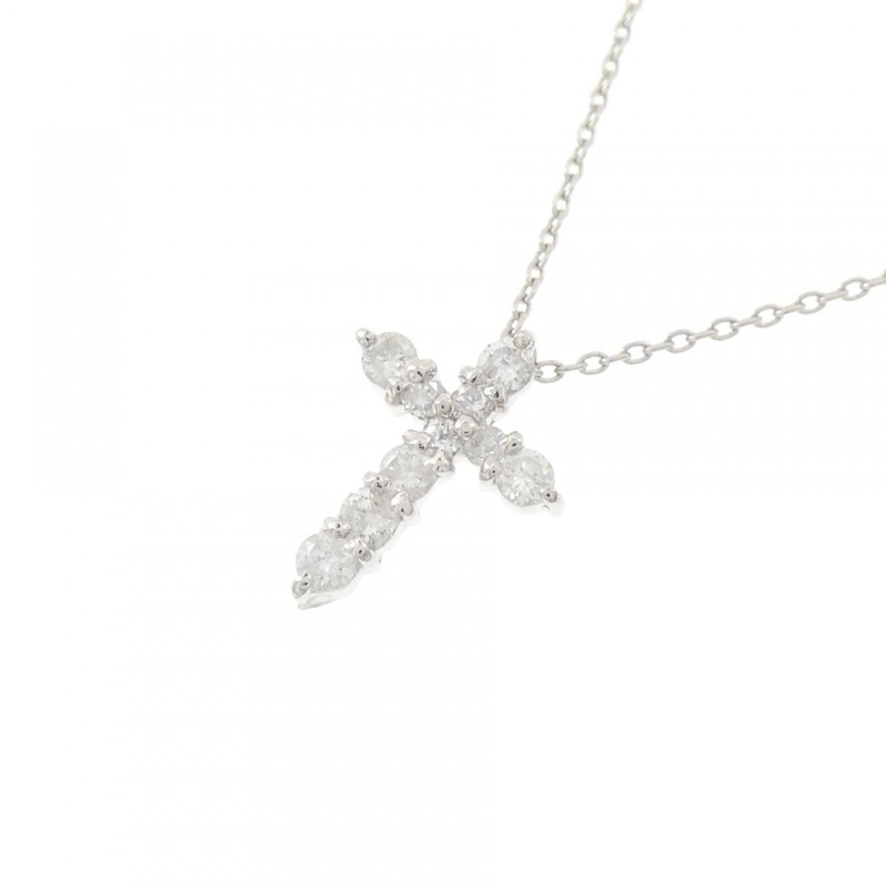 PT900/PT850 クロス ダイヤモンド ネックレス 0.30CT