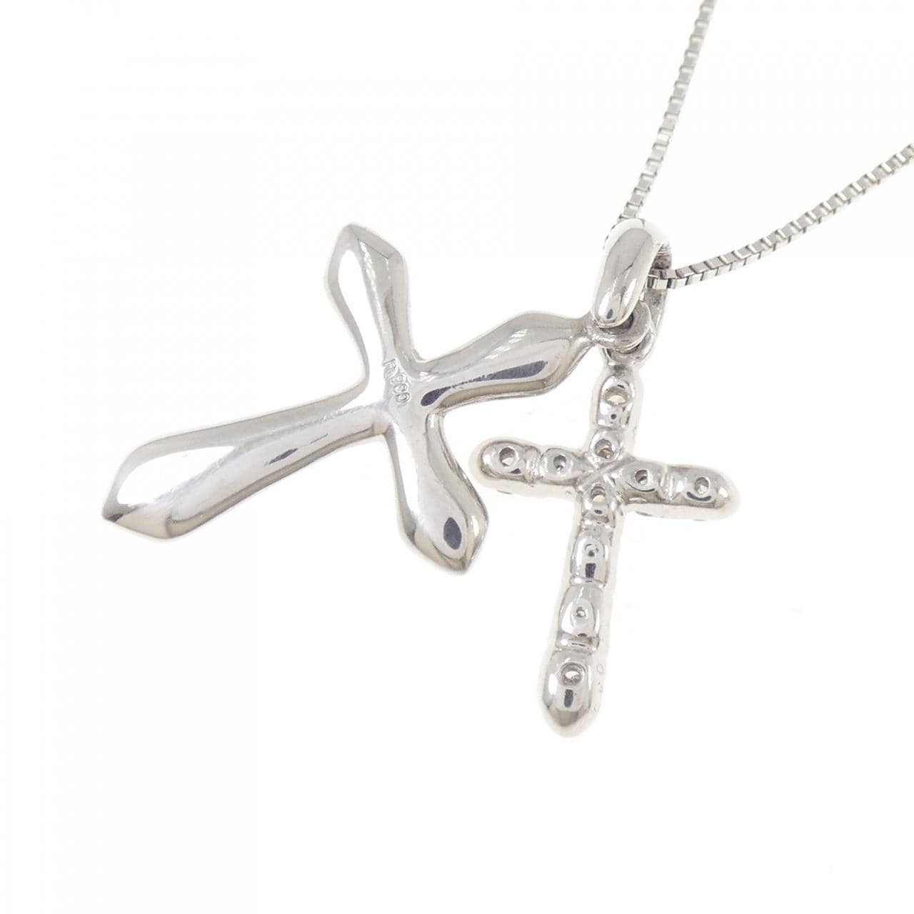 PT900/PT850 クロス ダイヤモンド ネックレス 0.30CT