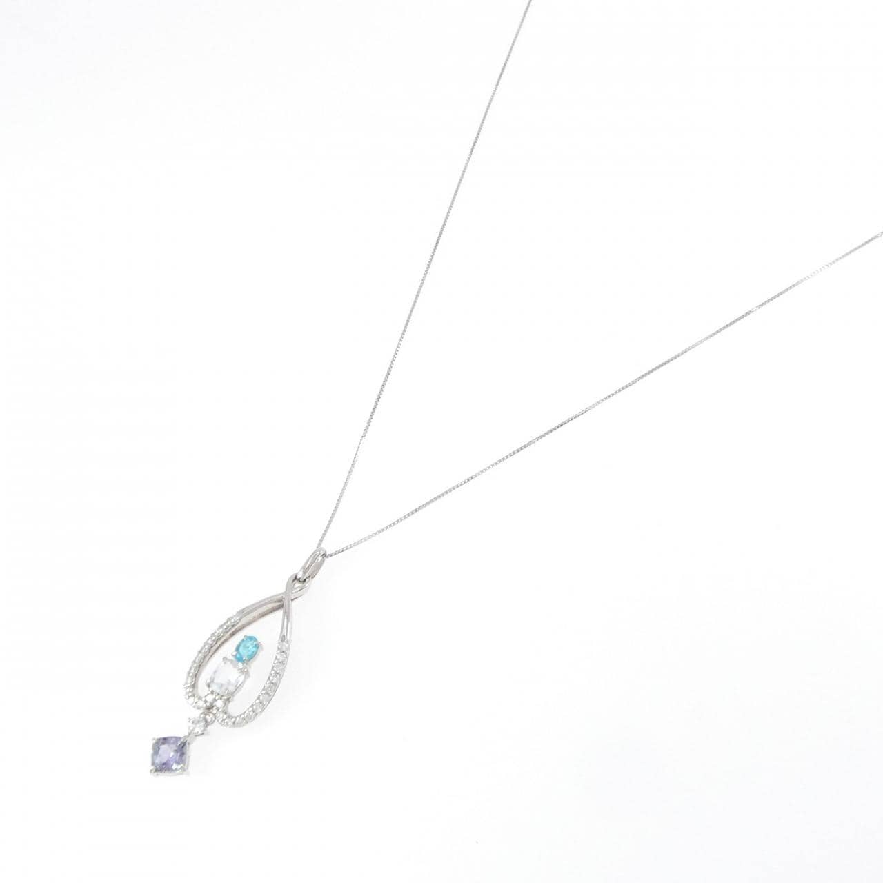 PT900/PT850 パライバトルマリン ネックレス 0.21CT