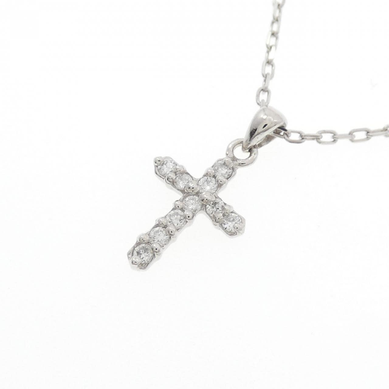 PT900/PT850 クロス ダイヤモンド ネックレス 0.1CT