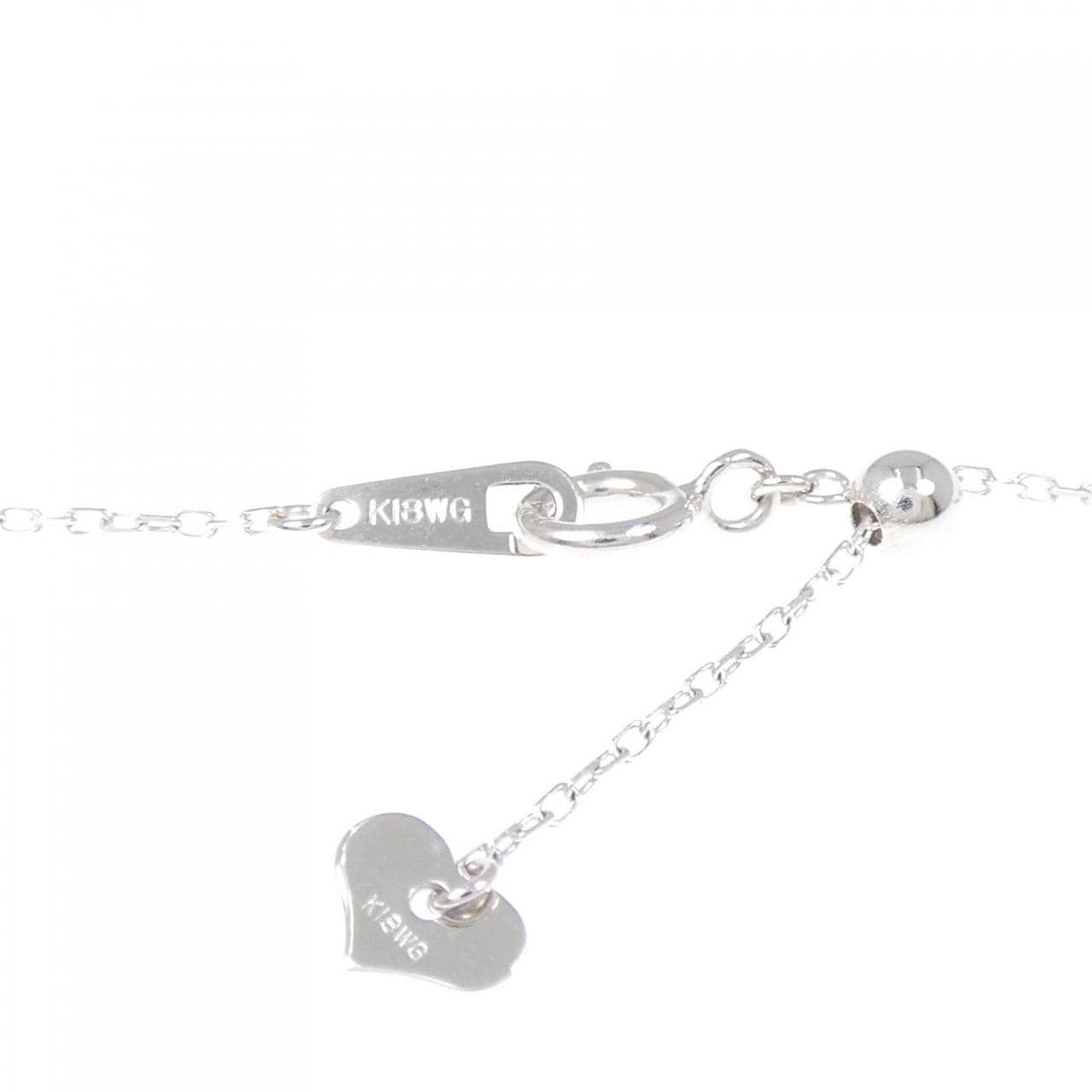 K18WG クロス ダイヤモンド ネックレス 0.06CT