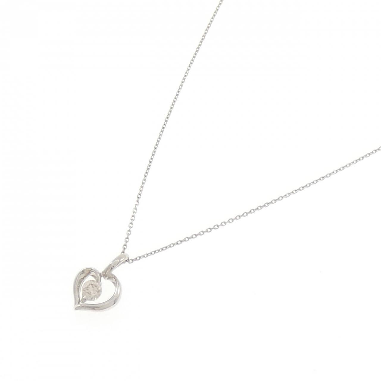 PT900/PT850 ハート ダイヤモンド ネックレス 0.18CT