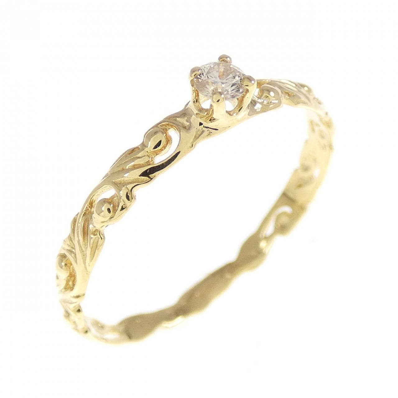K18YG ダイヤモンド リング 0.07CT