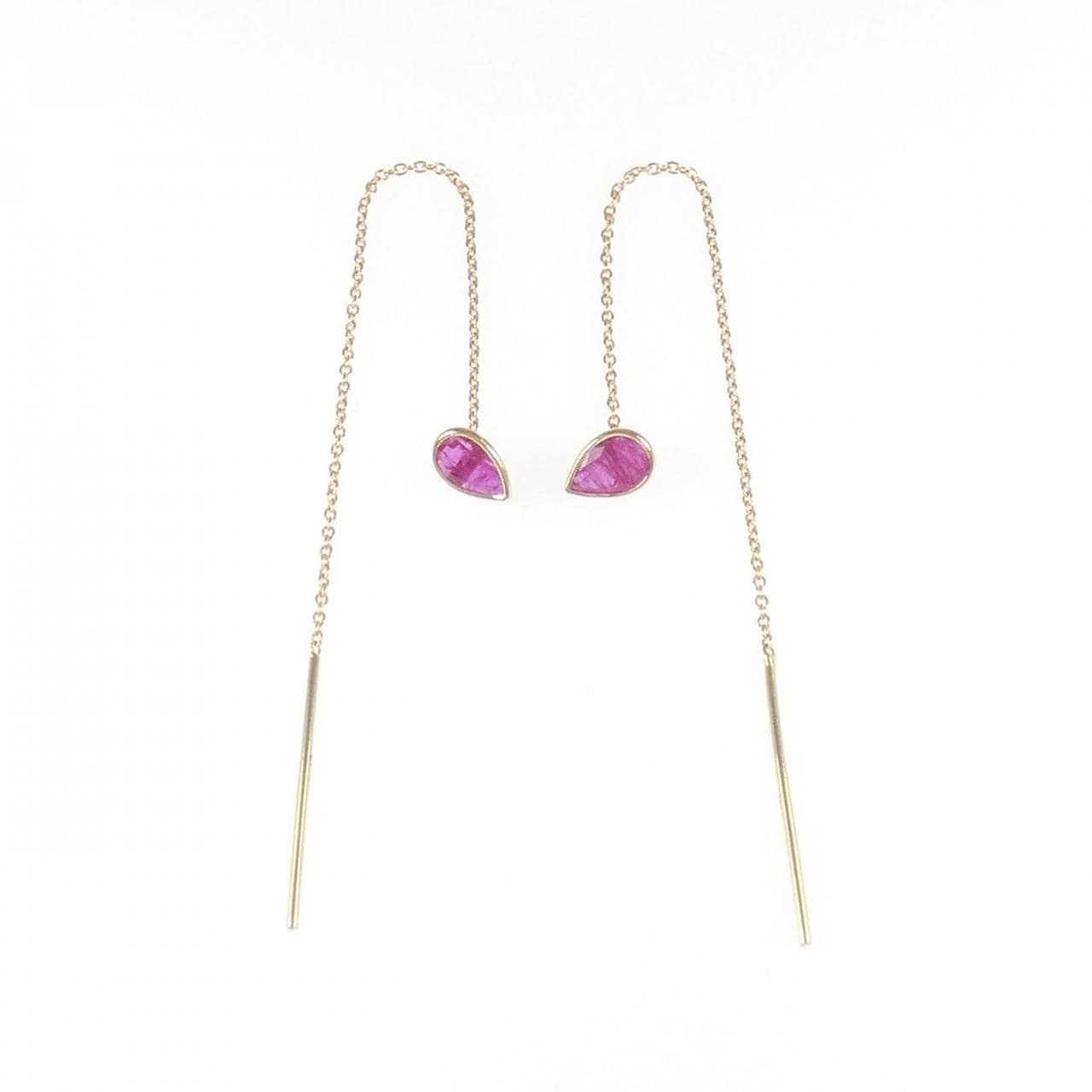 K18YG ルビー ピアス