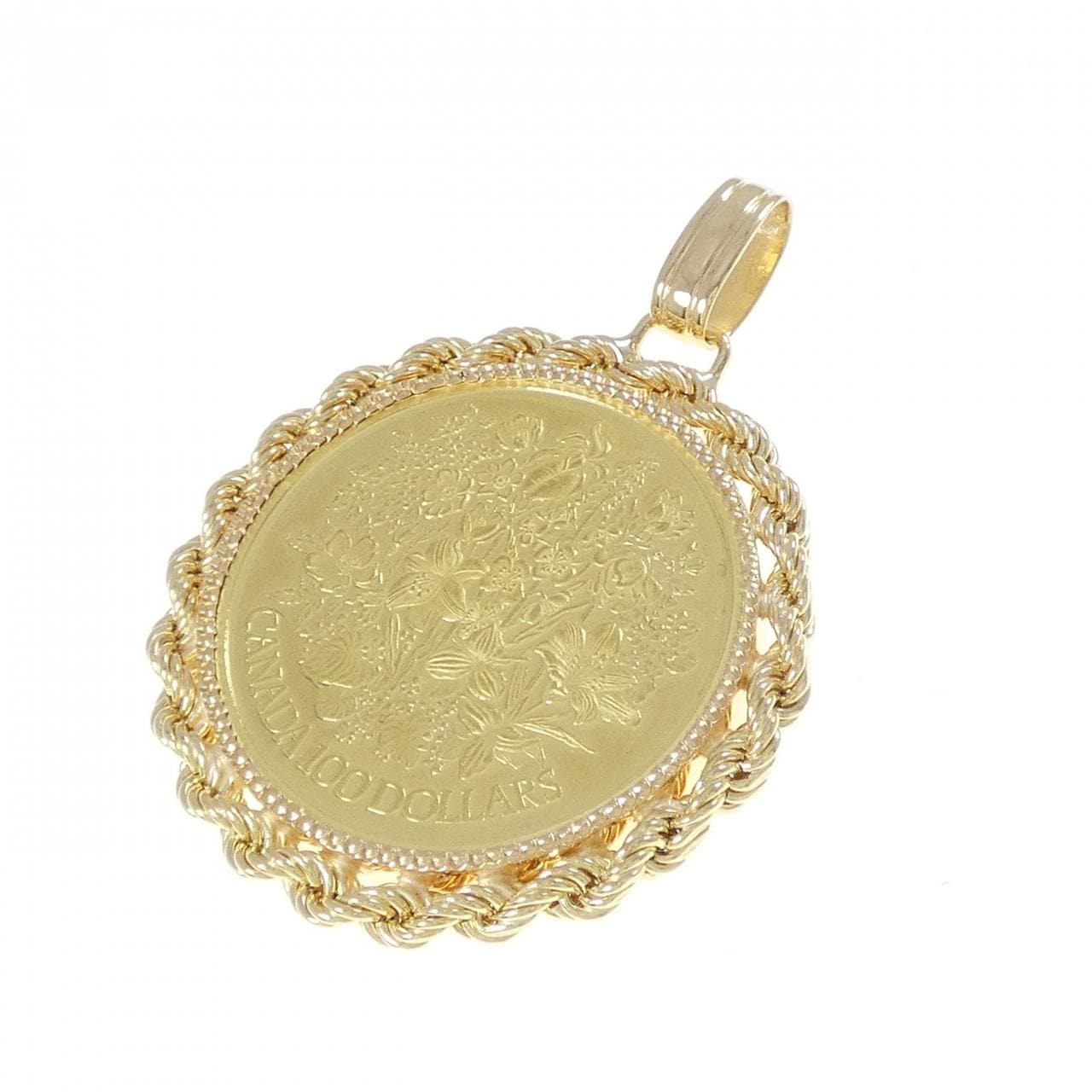 750YG(枠) コイン ペンダント