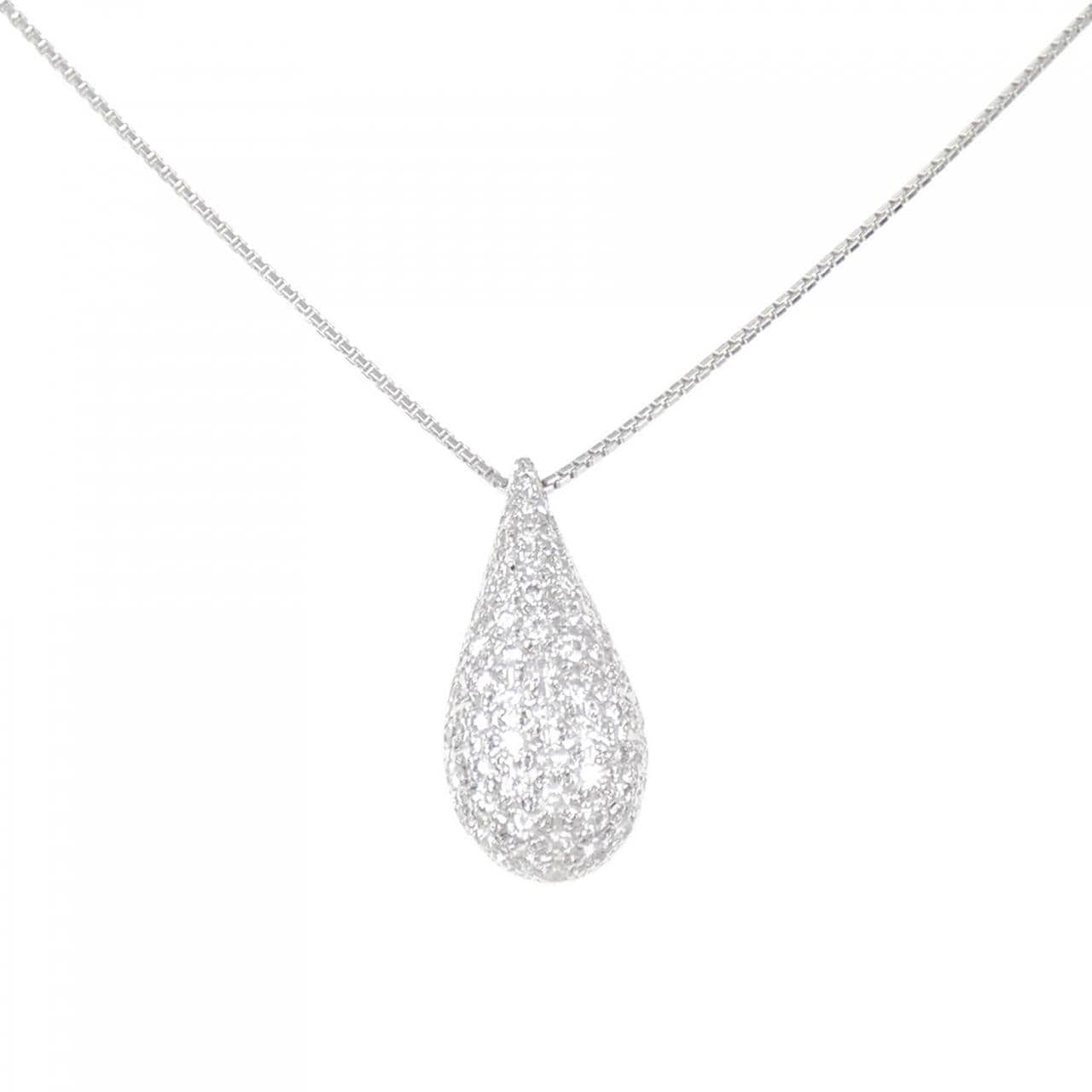 K18WG Pavé Diamond Necklace 1.22CT