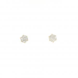 【新品】K18YG ソリティア ダイヤモンド ピアス 0.50CT