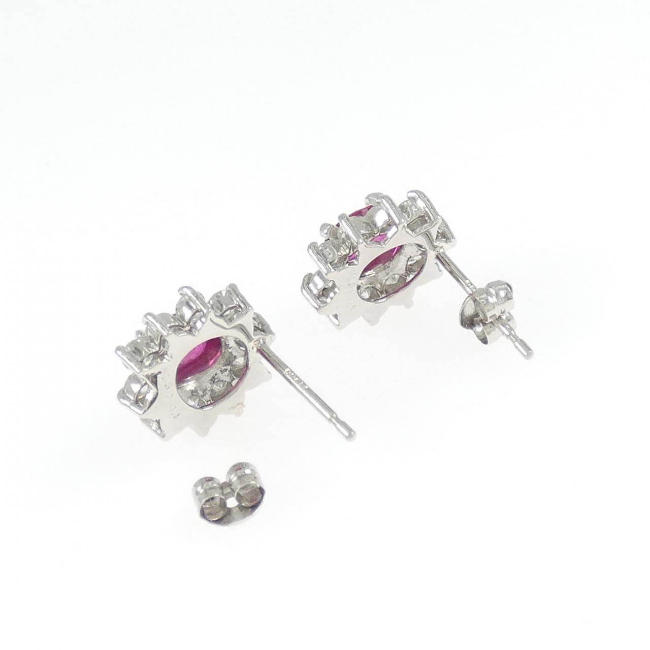 PT900 ルビー ピアス 0.60CT