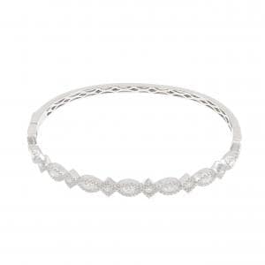 K18WG ダイヤモンド バングル 1.38CT