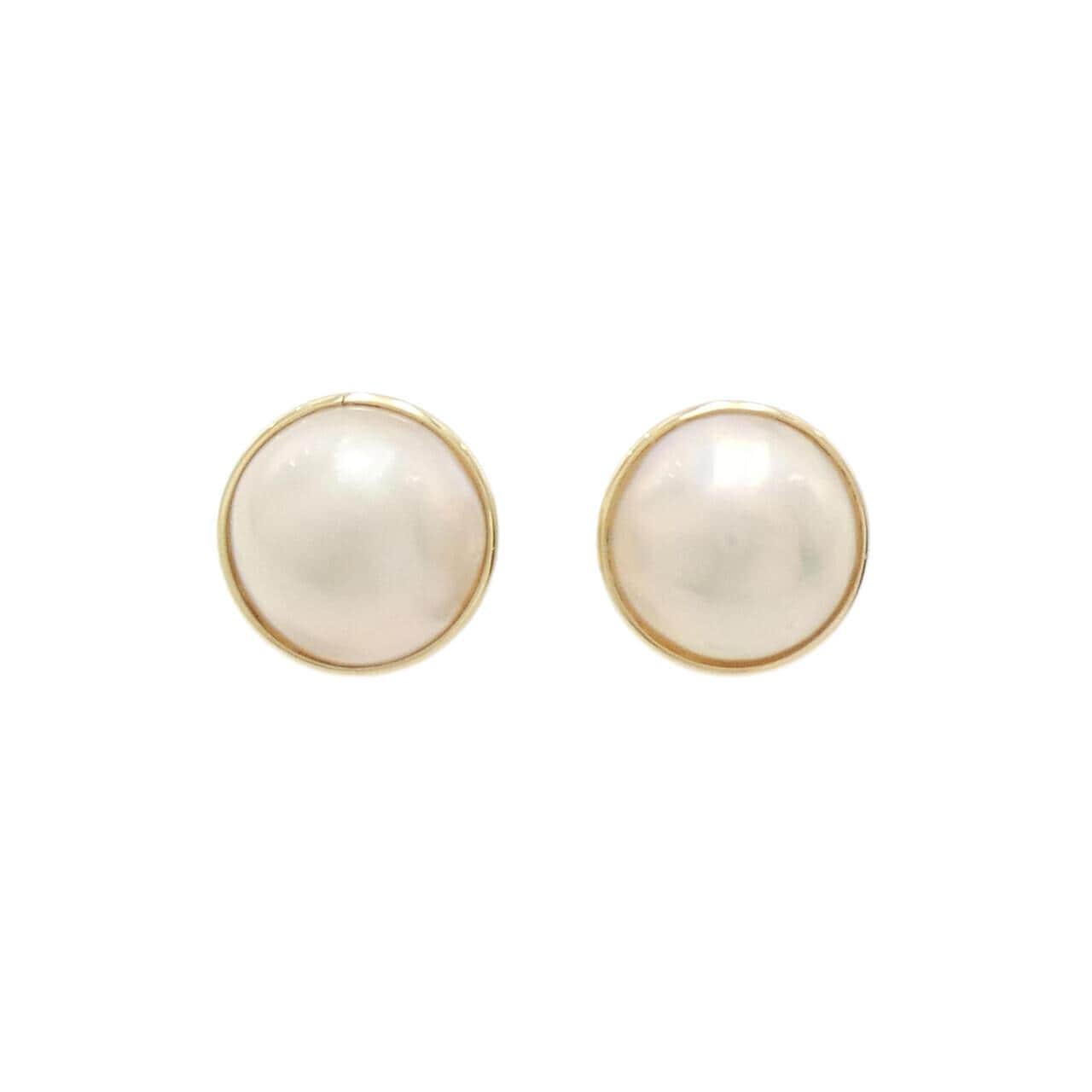 K18YG Mabe pearl earrings