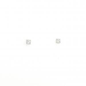 K10WG ソリティア ダイヤモンド ピアス 0.10CT