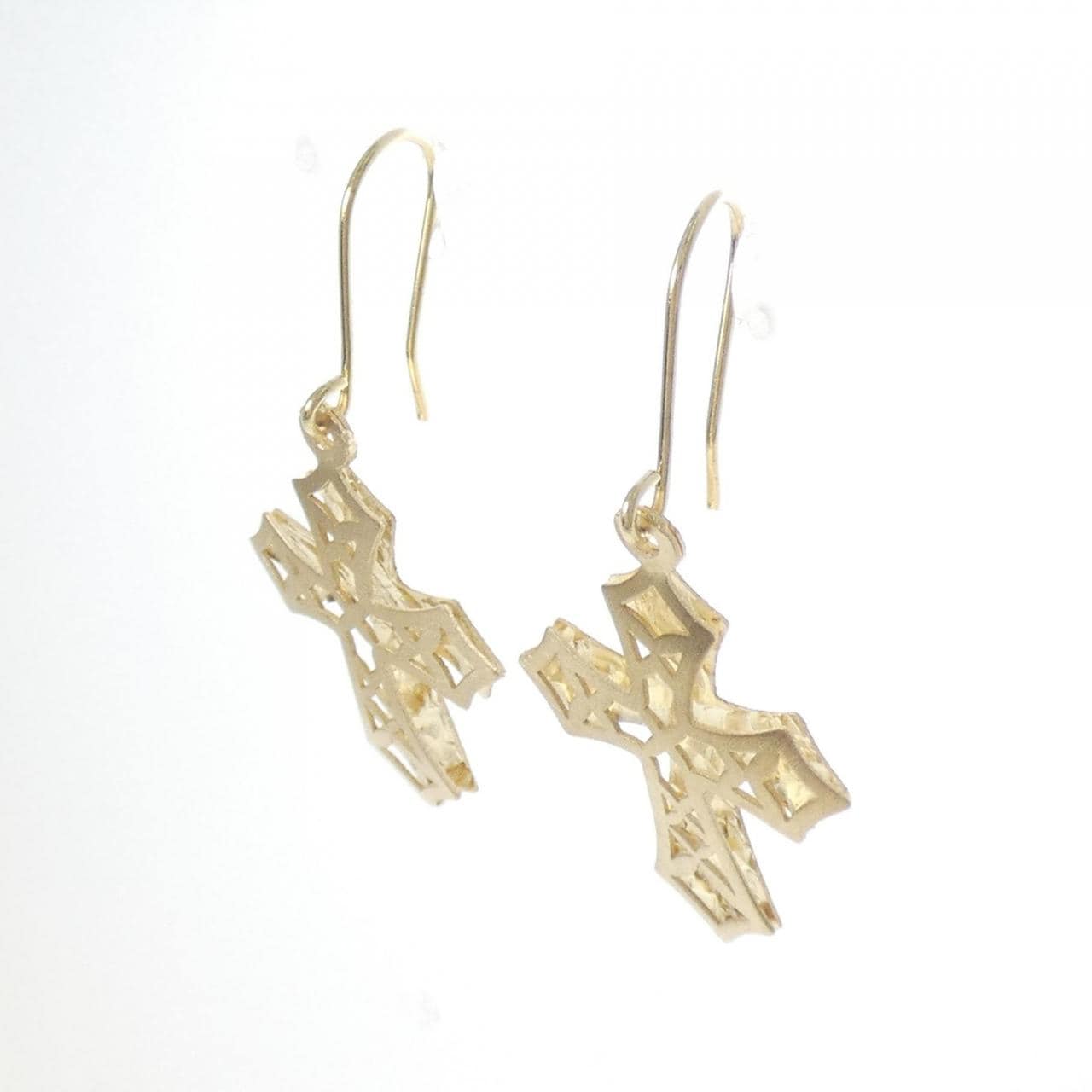 10KTYG クロス ピアス